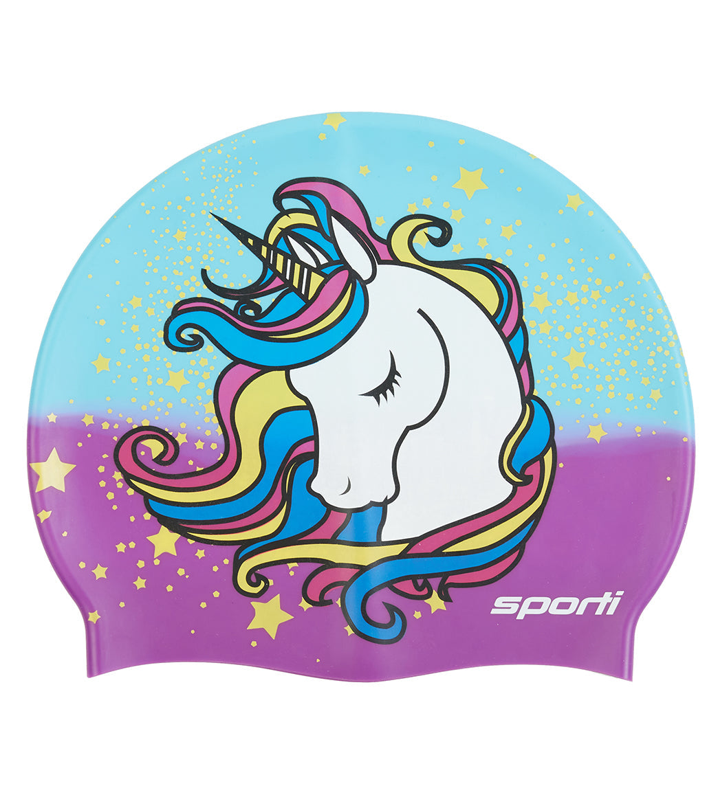 Sporti Unicorn Sparkle Silicone Swim Cap