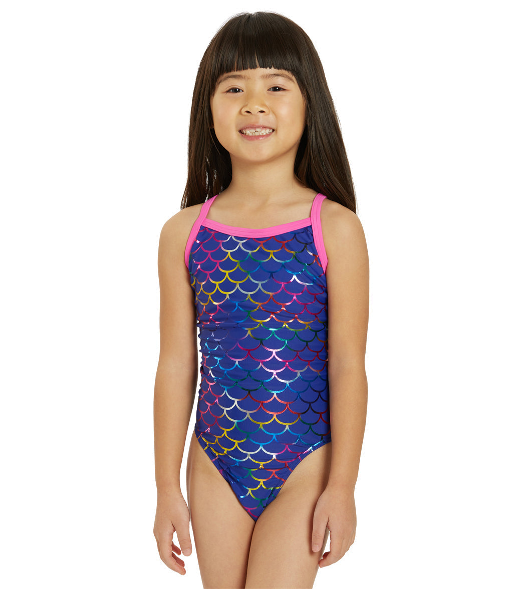 Sporti Mermaid Fancy Foil Thin Strap One Piece Swimsuit Youth (22-28)