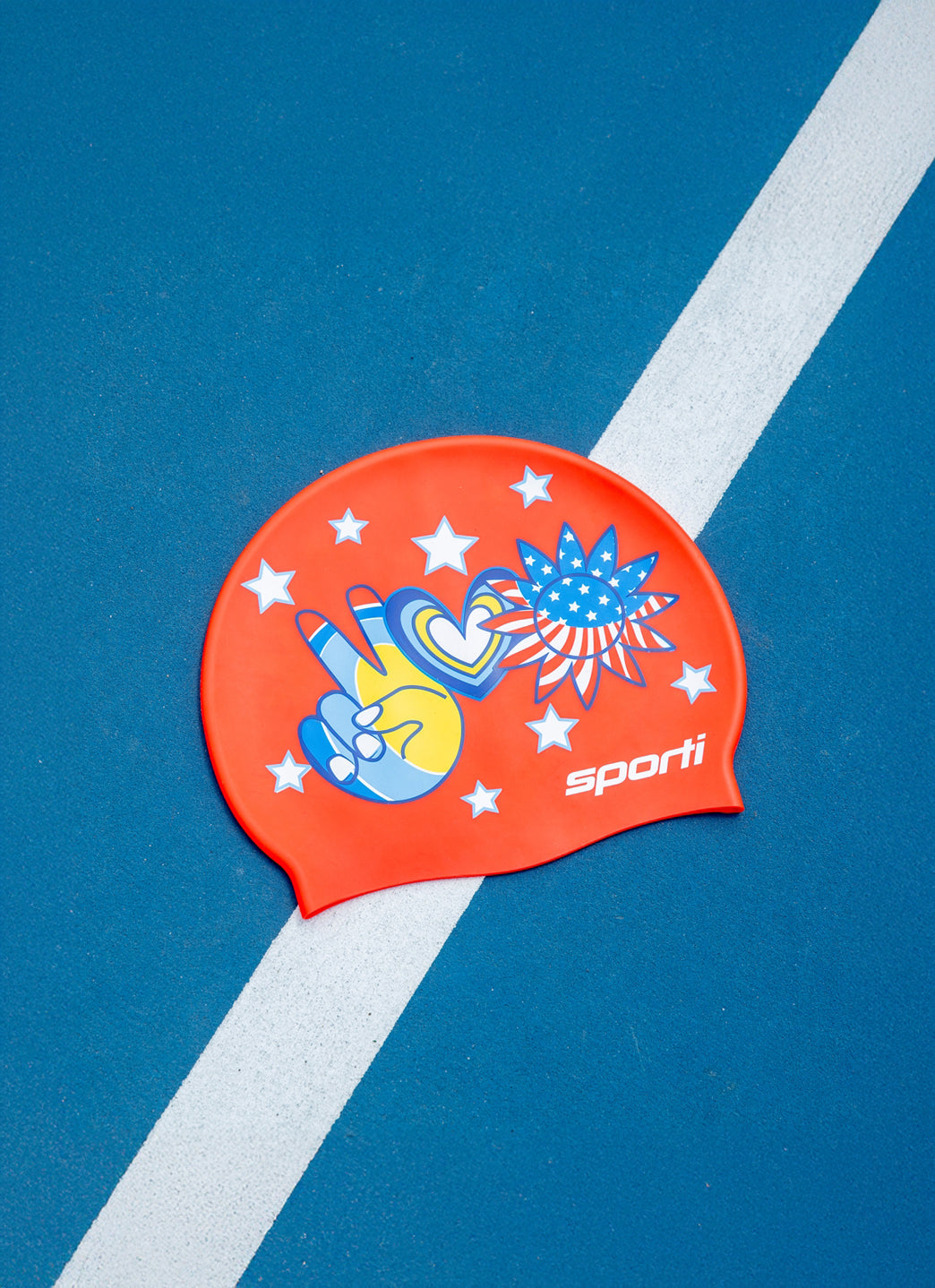 Sporti X Alex & Gretchen Walsh Peace Love & Swimming Silicone Swim Cap