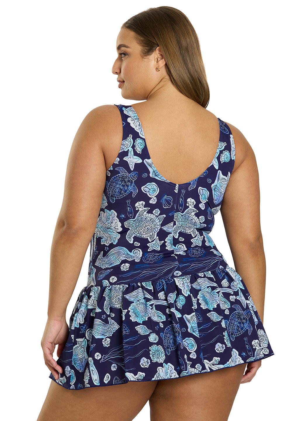  Sporti Plus Size Neptune's Reef Swim Dress