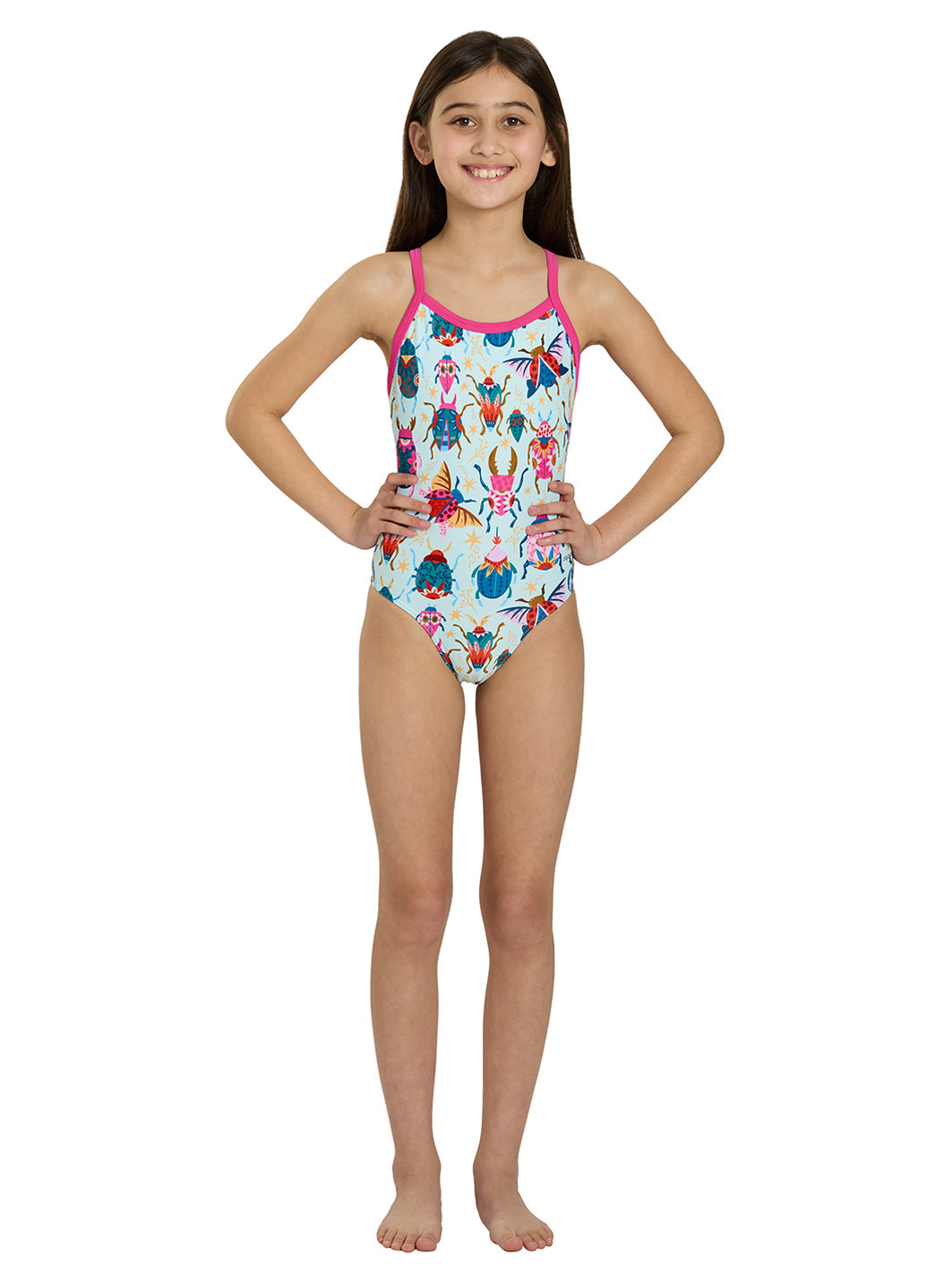  Sporti Beetle Brights Thin Strap One Piece Swimsuit Youth (22-28)