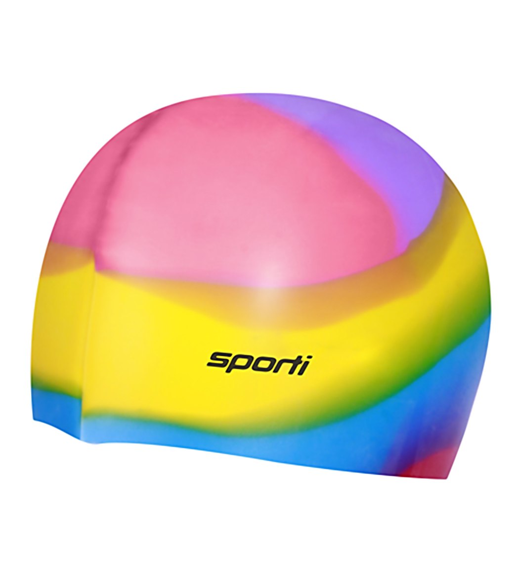  Sporti Multi Color Silicone Swim Cap