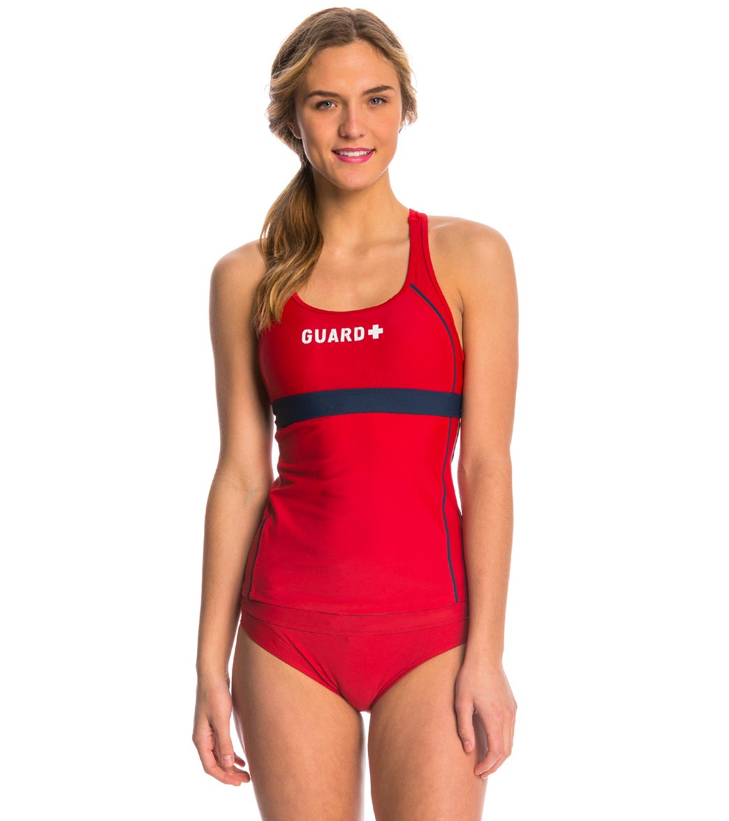  Sporti Guard Racerback Solid Tankini Top