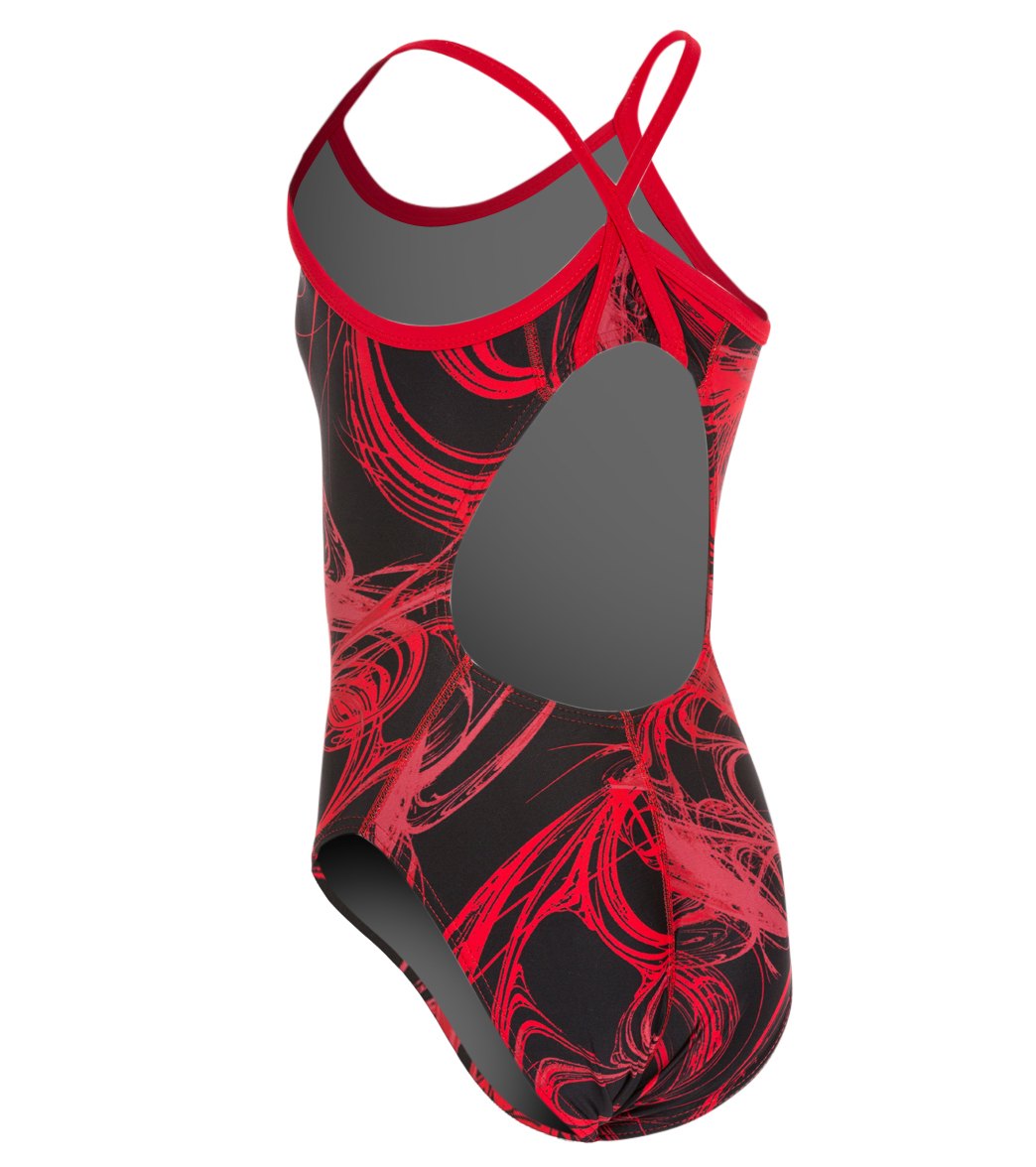  Sporti Light Wave Thin Strap One Piece Swimsuit Youth (22-28)