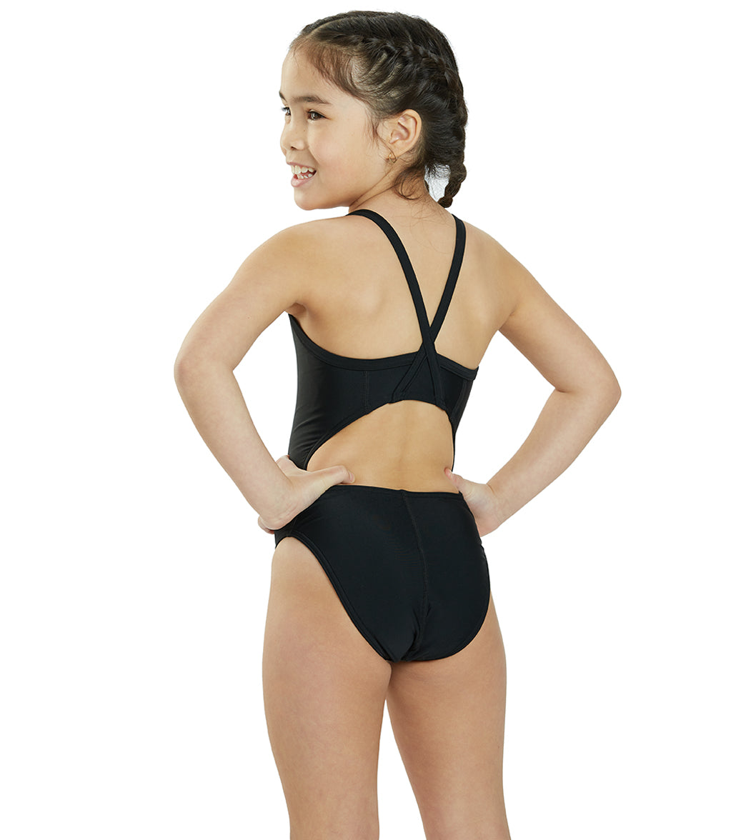  Sporti Solid Thin Strap One Piece Swimsuit Youth (22-28)