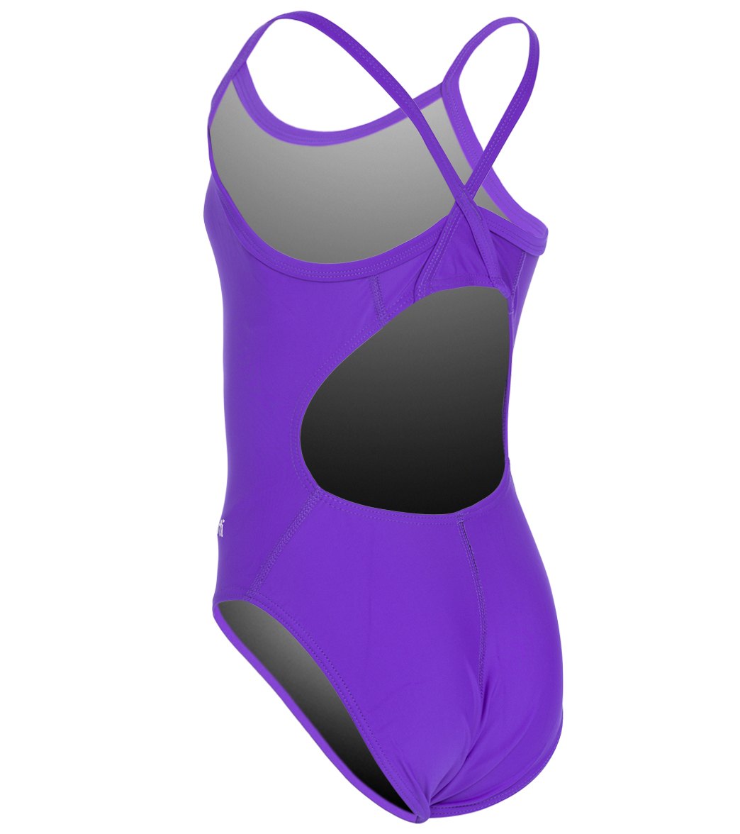  Sporti Solid Thin Strap One Piece Swimsuit Youth (22-28)