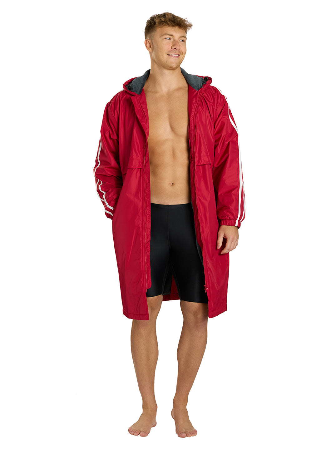  Sporti Striped Comfort Fleece-Lined Swim Parka