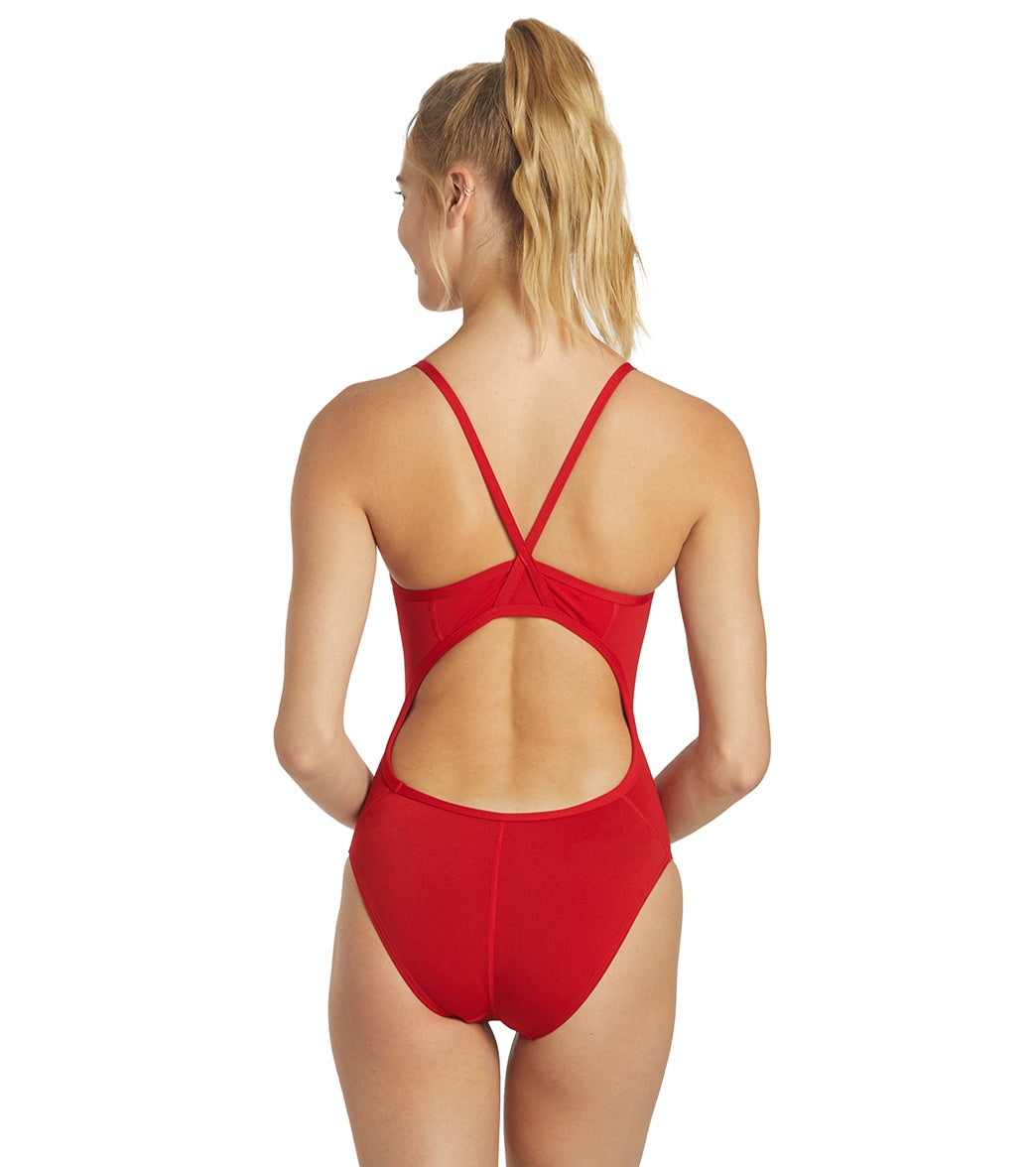  Sporti HydroLast Solid Thin Strap One Piece Swimsuit (22-44)