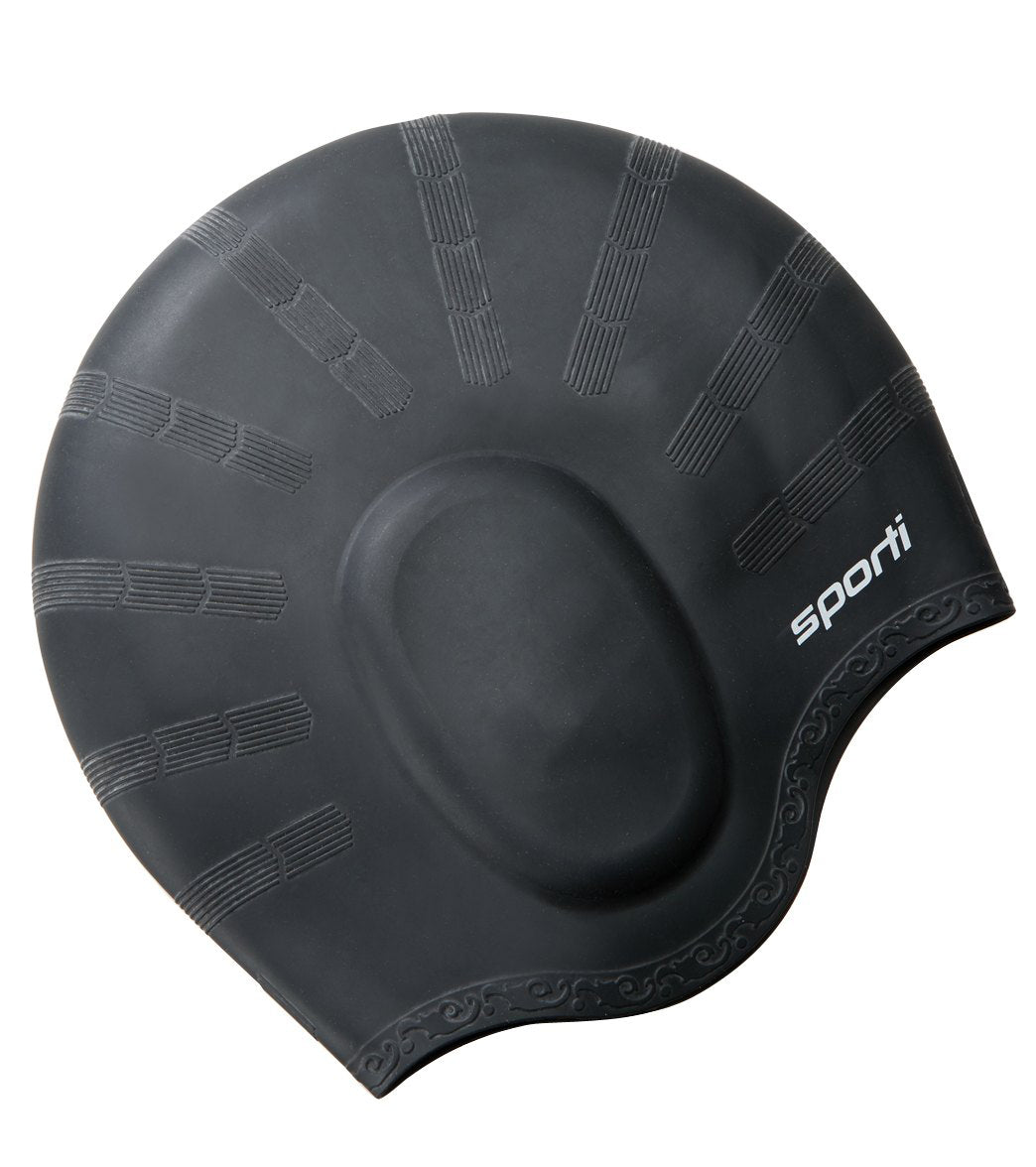  Sporti Solid Ear Protection Silicone Swim Cap