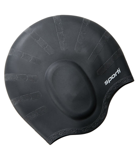  Sporti Solid Ear Protection Silicone Swim Cap