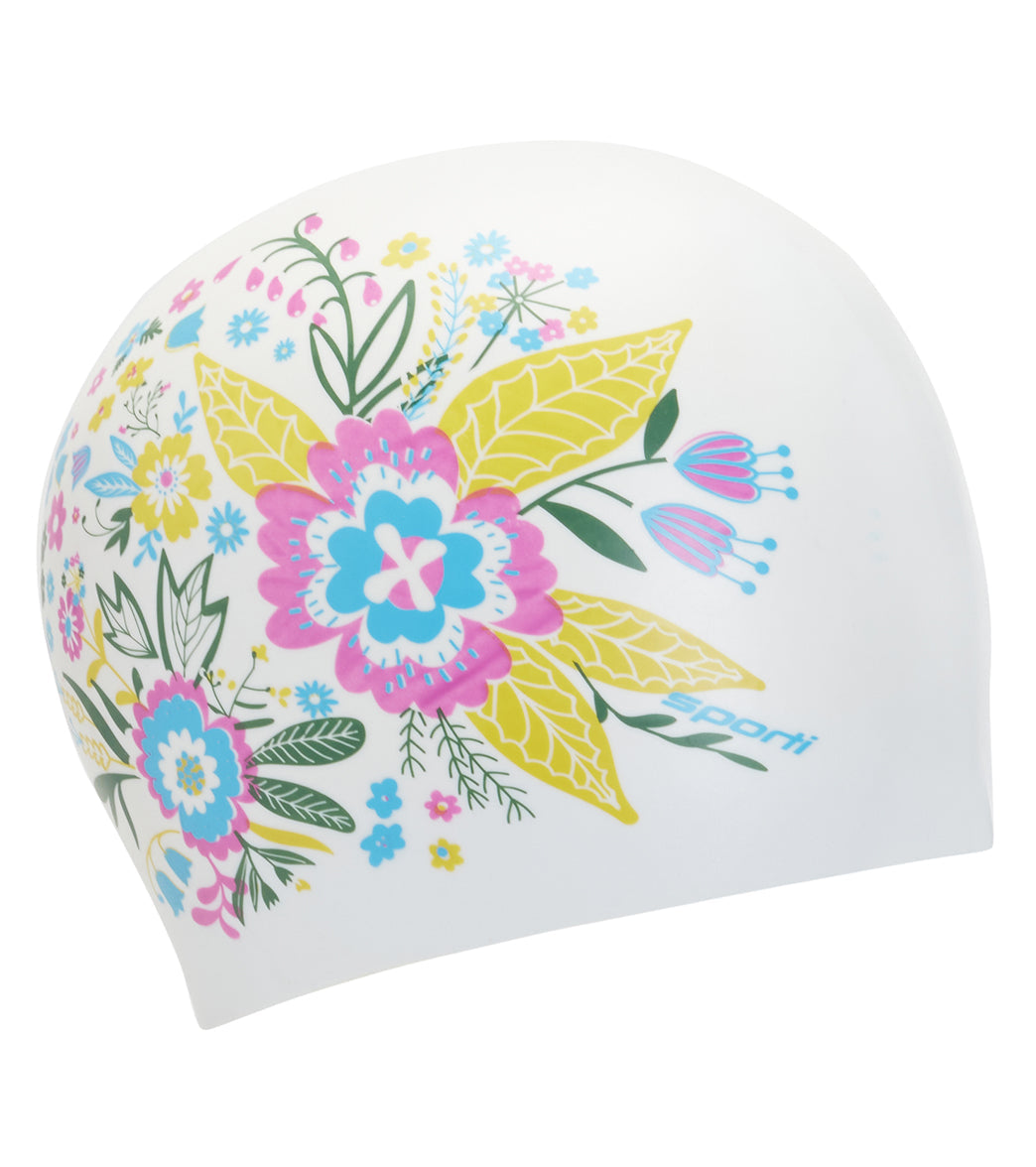  Sporti Garden Long Hair Silicone Swim Cap