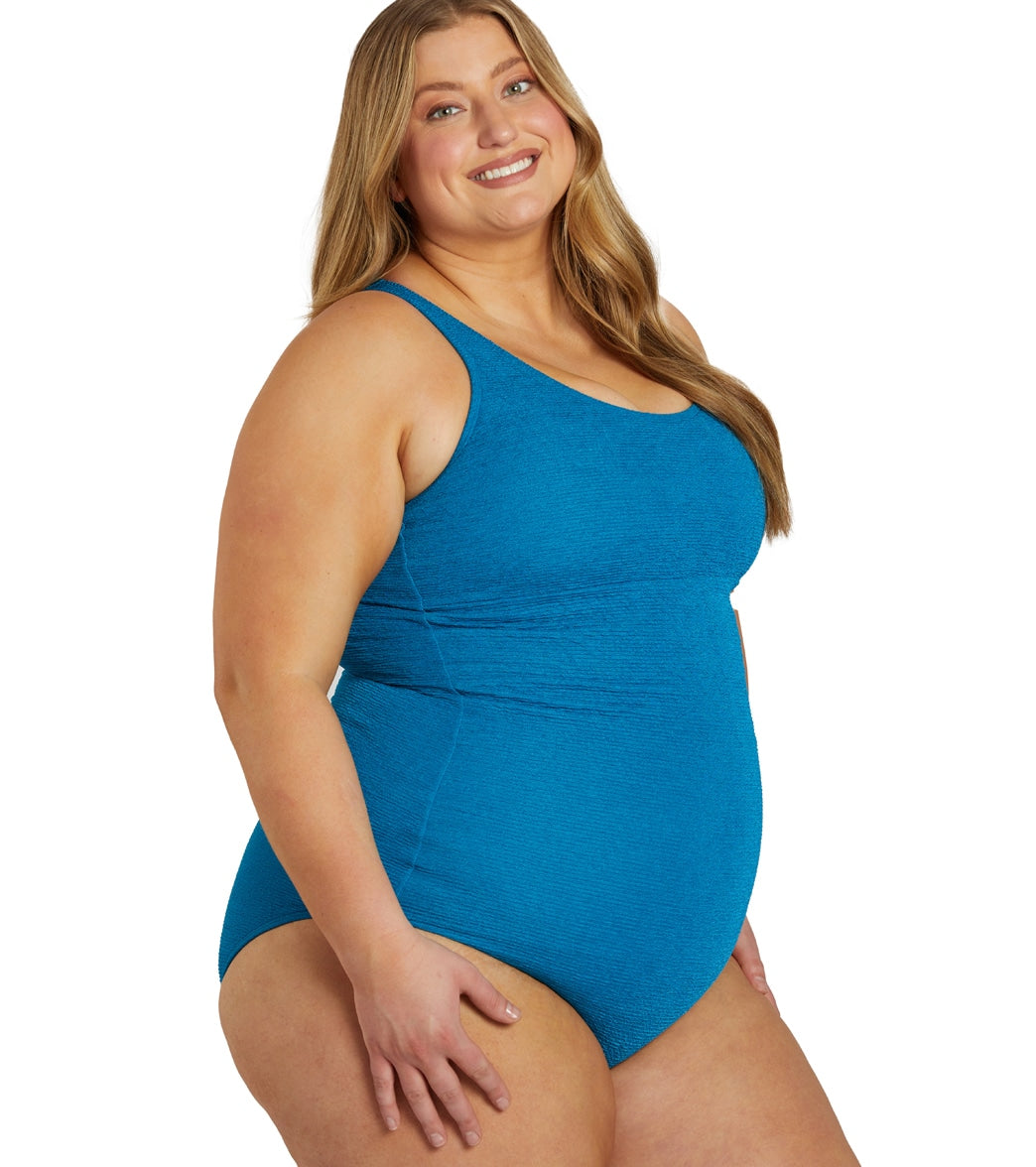  Sporti Plus Size HydroLast Chlorine Resistant Moderate Scoop Back One Piece Swimsuit