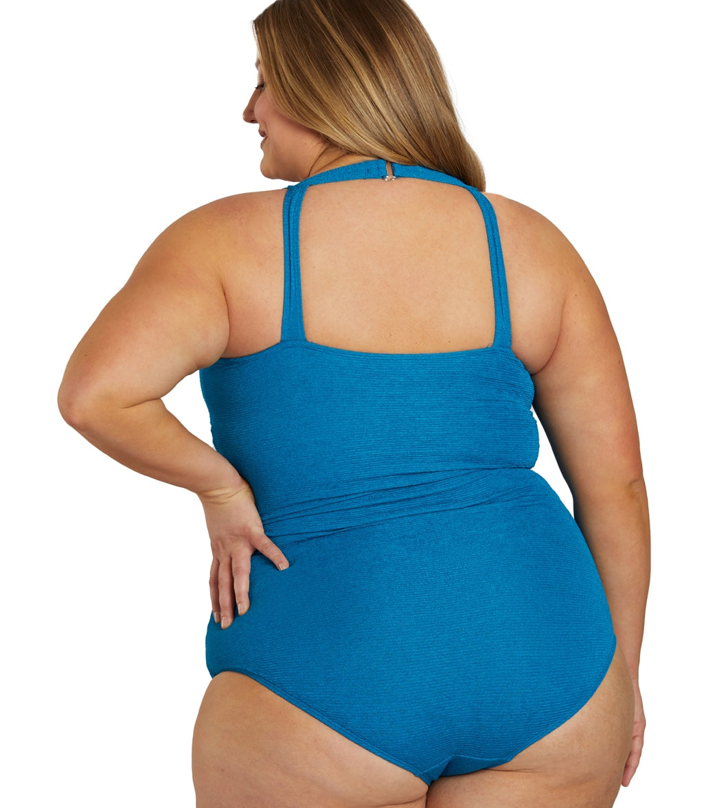  Sporti Plus Size HydroLast Chlorine Resistant Moderate Scoop Back One Piece Swimsuit