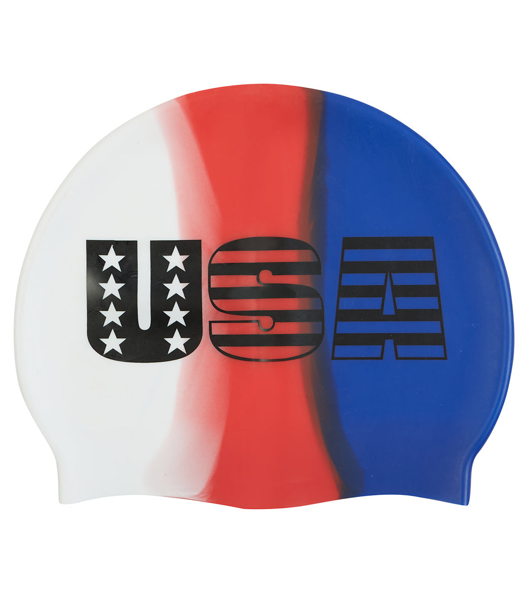  Sporti Multi Color USA Silicone Swim Cap