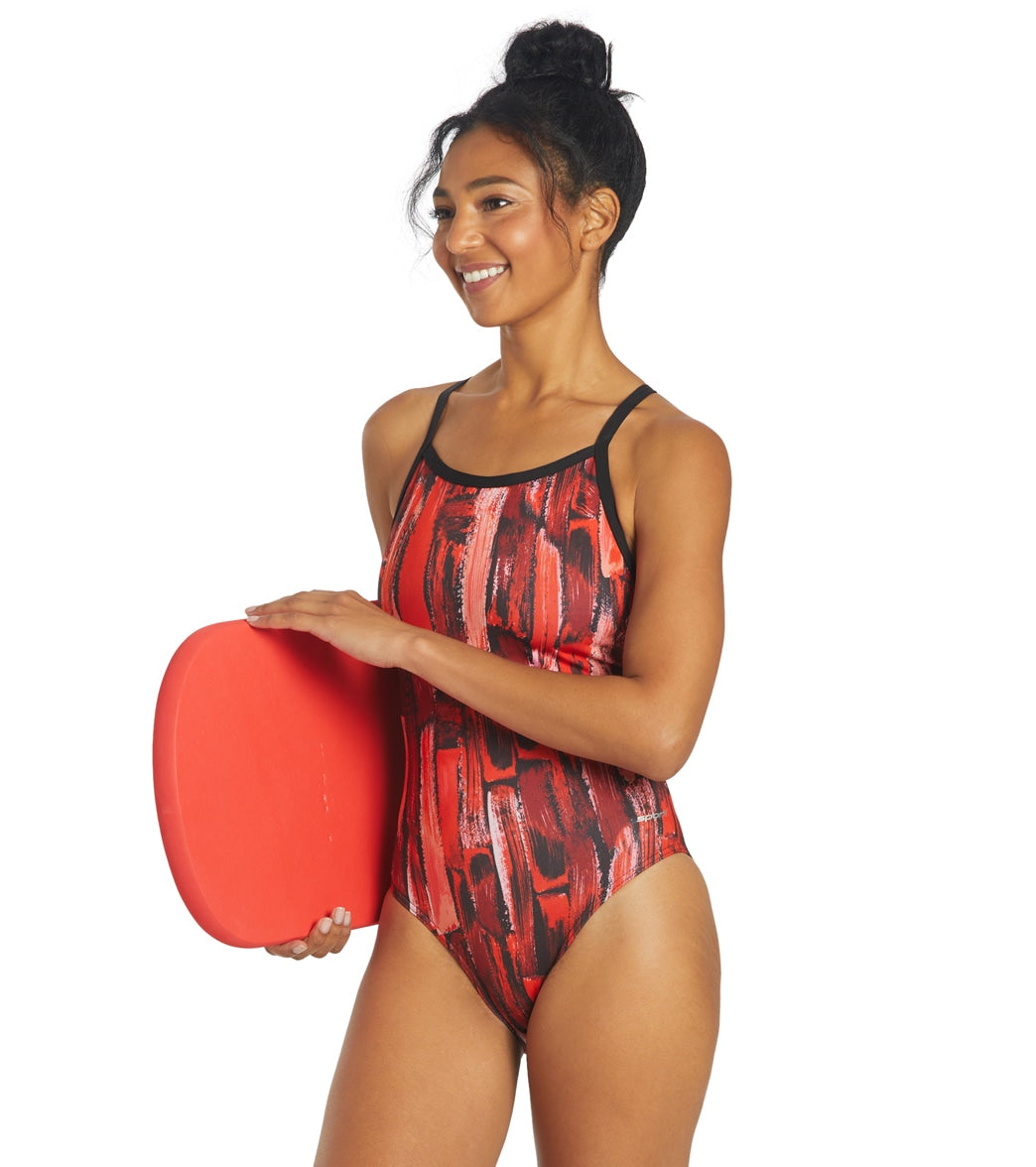 Sporti HydroLast Artsy Thin Strap One Piece Swimsuit (22-40)