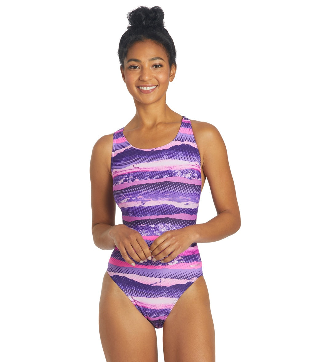  Sporti Deep Wide Strap One Piece Swimsuit (22-40)