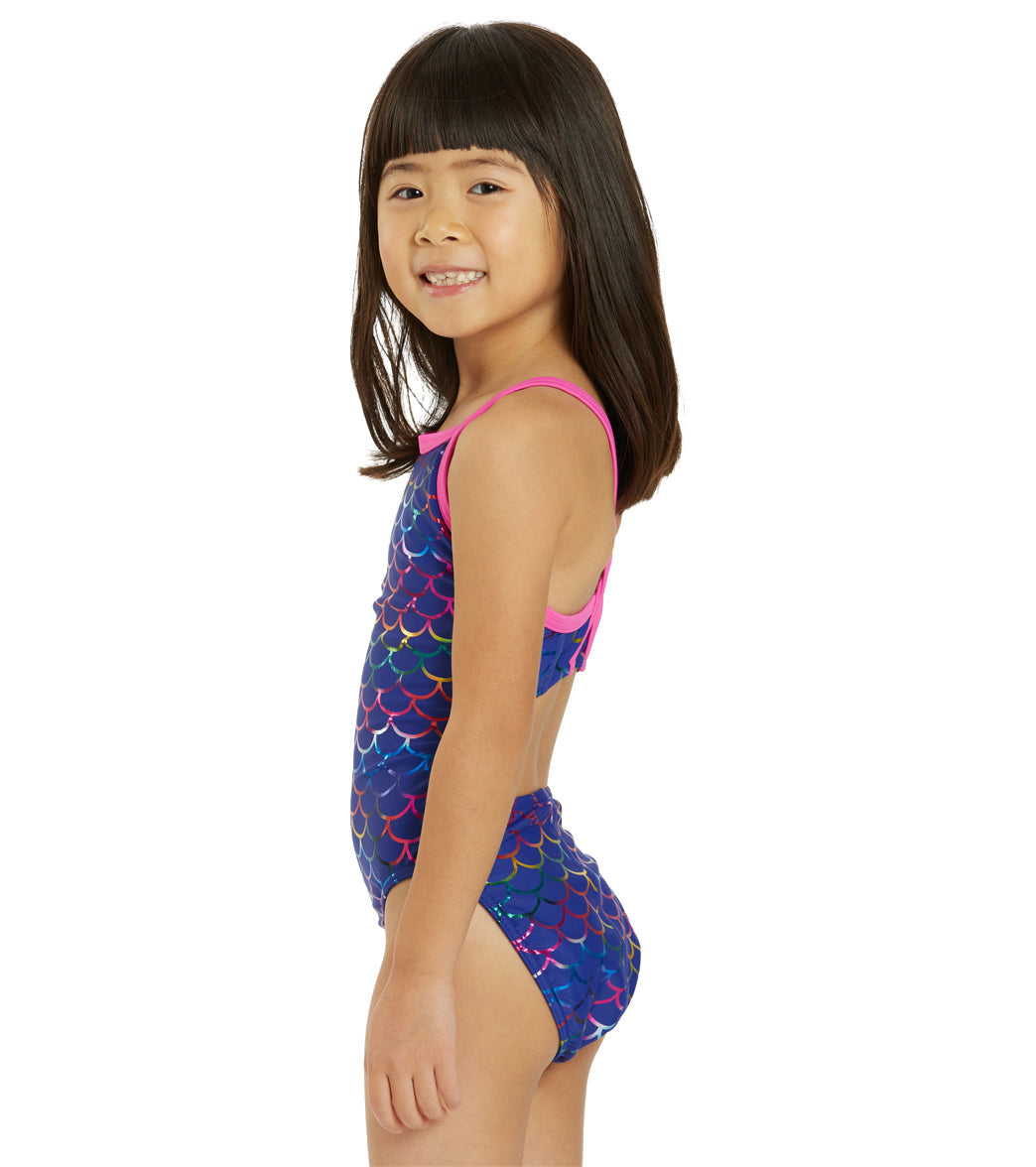  Sporti Mermaid Fancy Foil Thin Strap One Piece Swimsuit Youth (22-28)