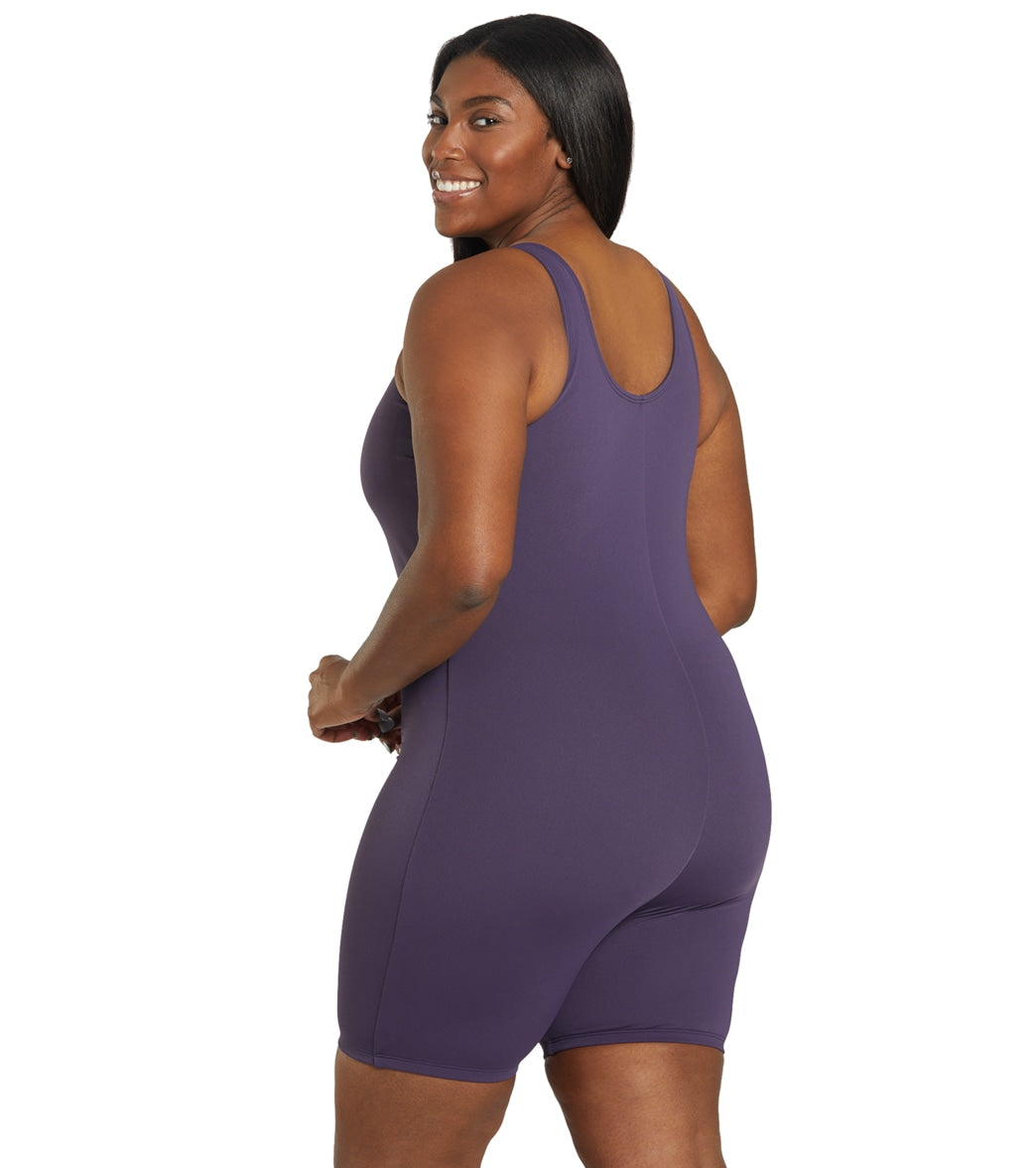  Sporti Plus Size HydroLast Chlorine Resistant Scoop Back Unitard One Piece Swimsuit