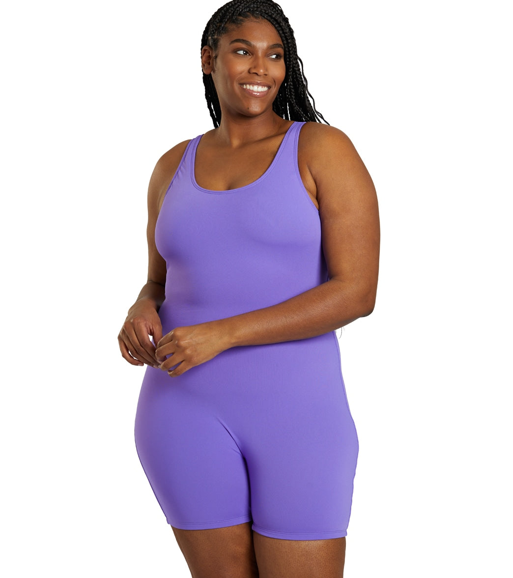  Sporti Plus Size HydroLast Chlorine Resistant Scoop Back Unitard One Piece Swimsuit