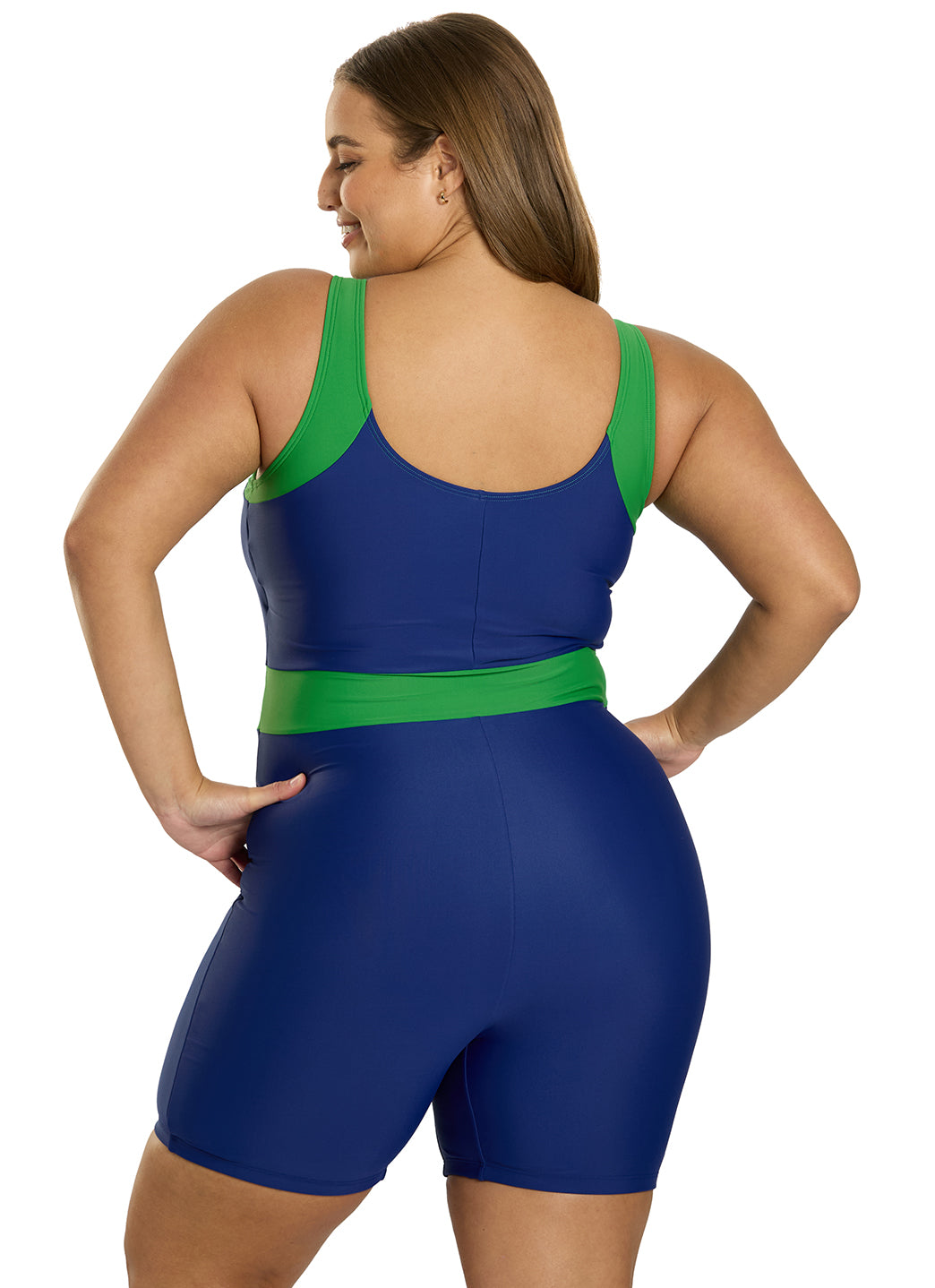  Sporti Plus Size Colorblock Unitard One Piece Swimsuit