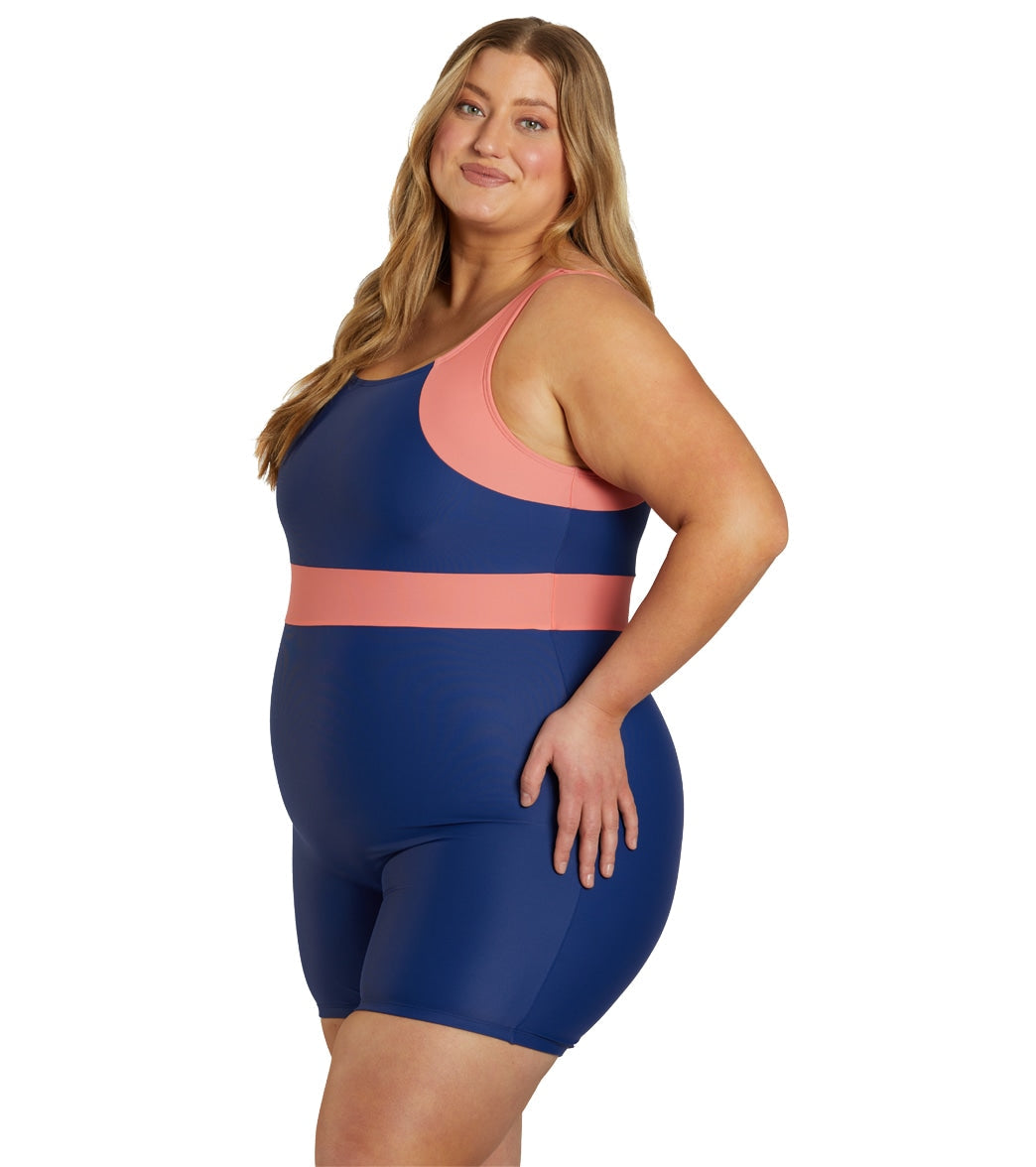  Sporti Plus Size Colorblock Unitard One Piece Swimsuit