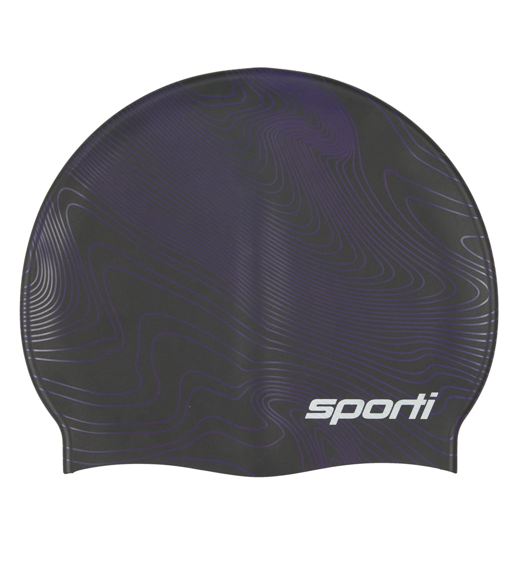  Sporti Sonar Waves Silicone Swim Cap
