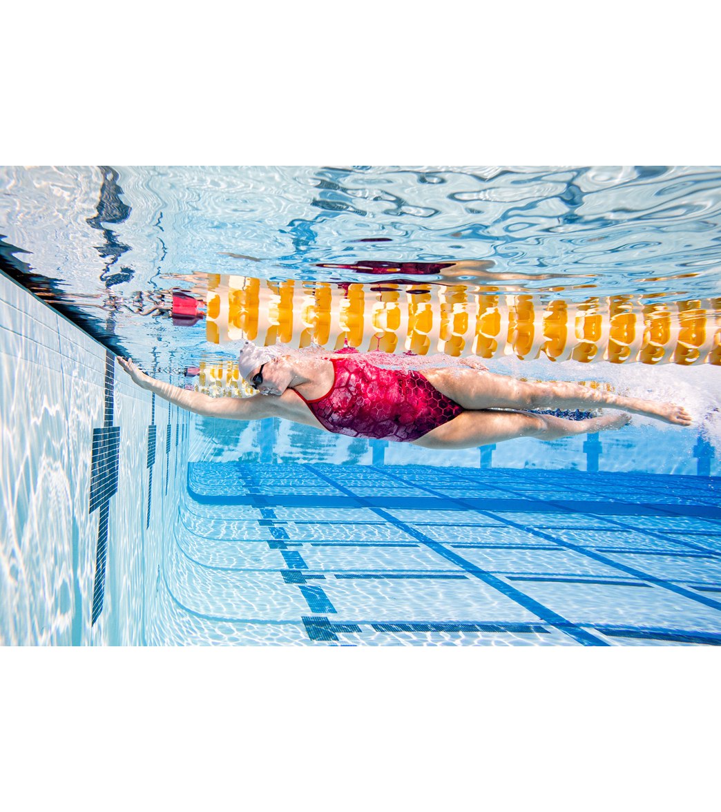  Sporti Fenced In Thin Strap One Piece Swimsuit (22-40)
