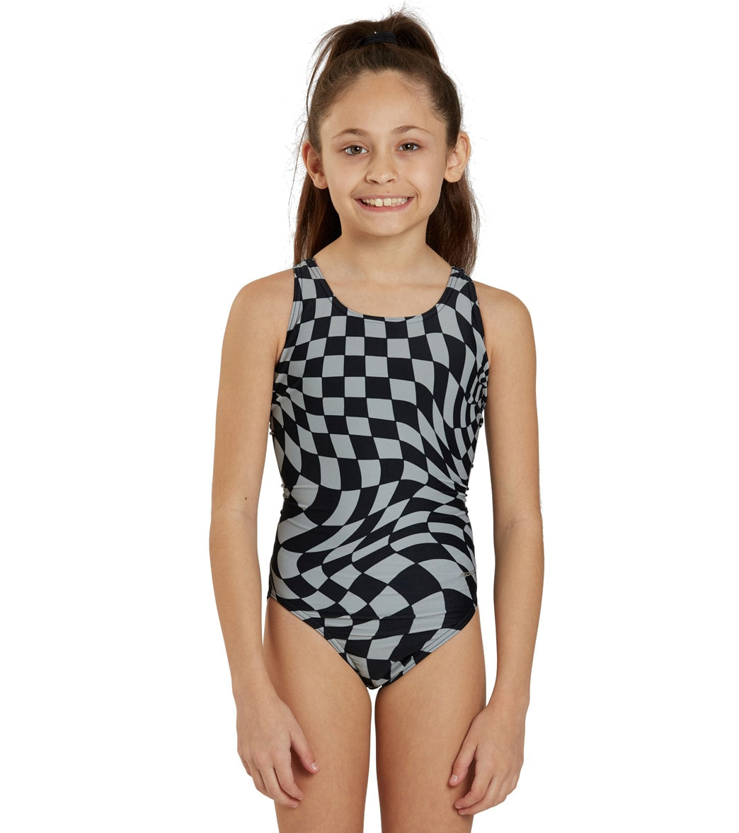  Sporti Checkmate Wide Strap One Piece Swimsuit (22-40)