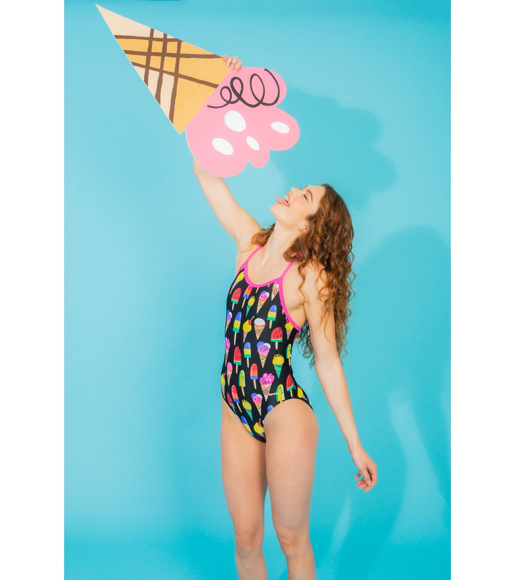  Sporti I-Scream Thin Strap One Piece Swimsuit (22-40)