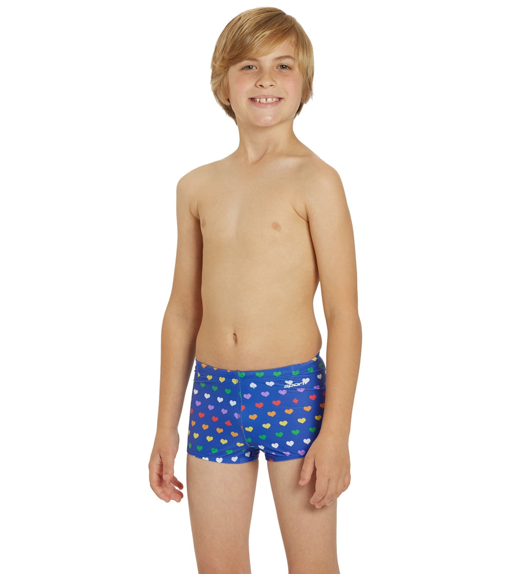  Sporti Rainbow Heart Square Leg Swimsuit Youth (22-28)