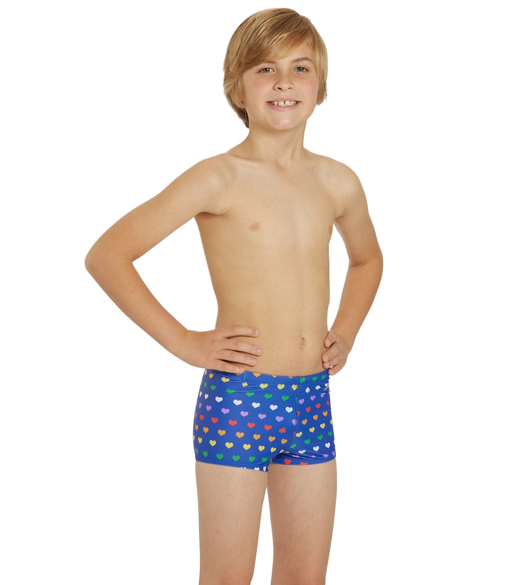  Sporti Rainbow Heart Square Leg Swimsuit Youth (22-28)