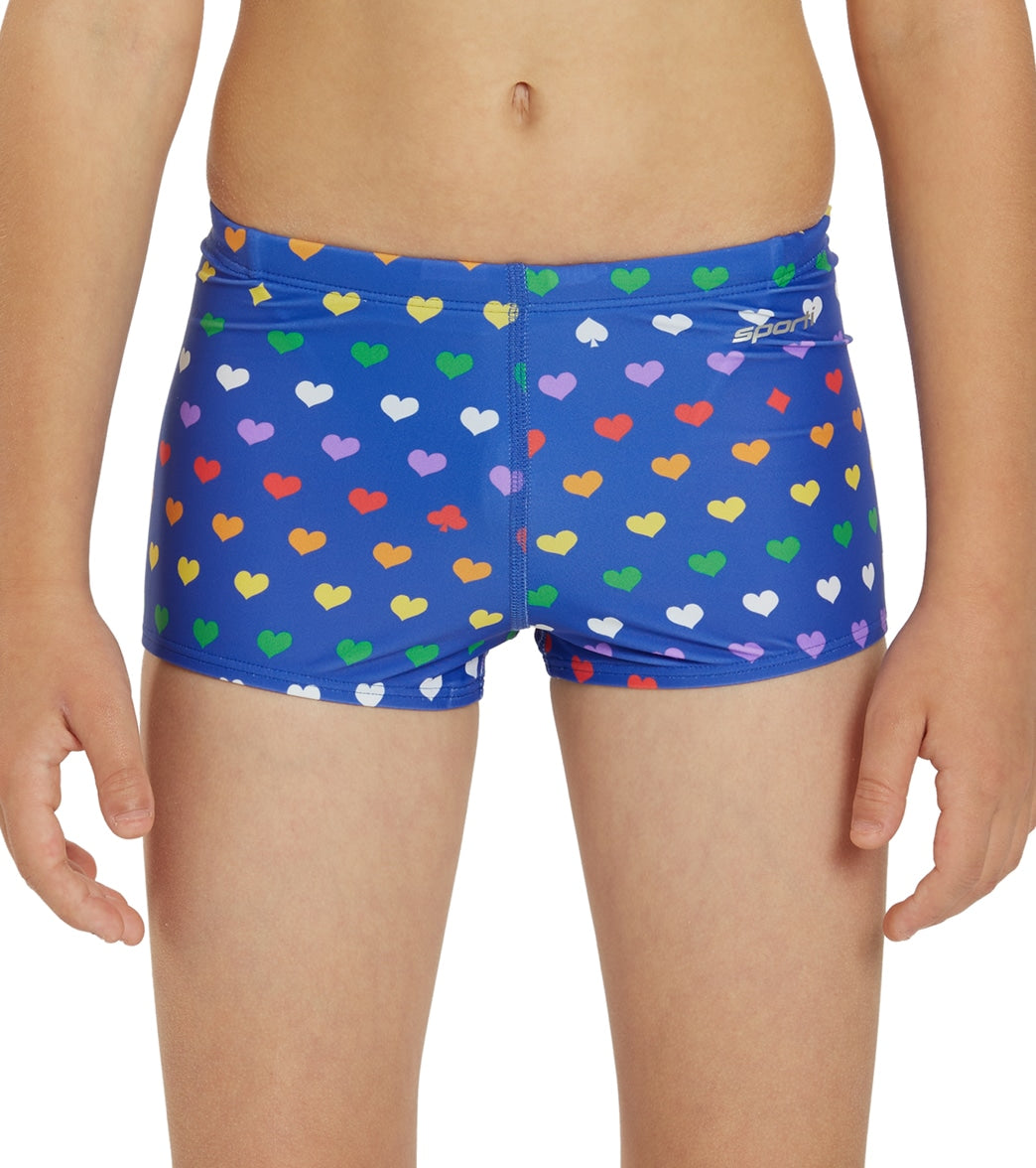  Sporti Rainbow Heart Square Leg Swimsuit Youth (22-28)