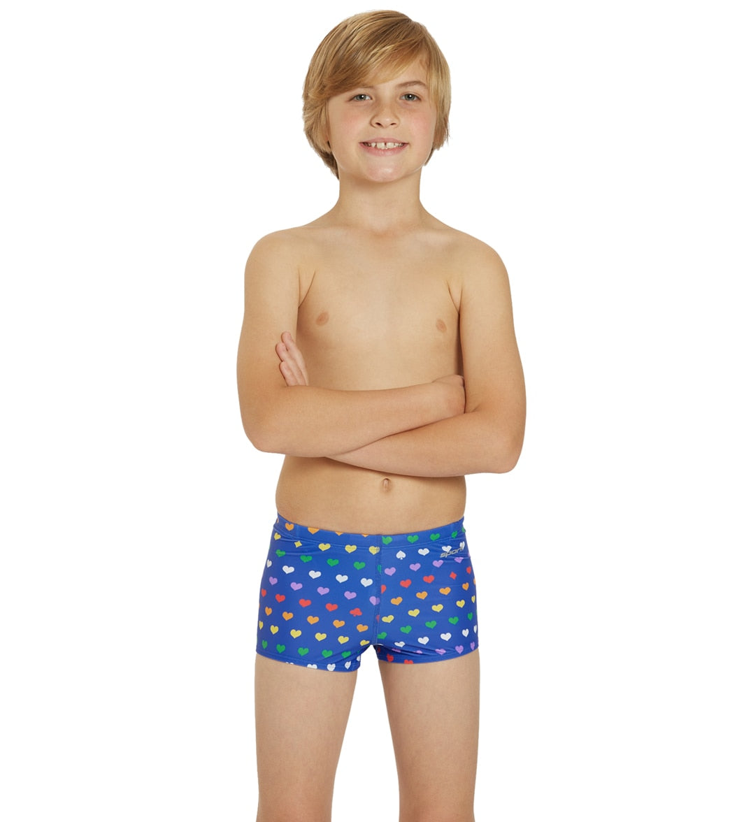  Sporti Rainbow Heart Square Leg Swimsuit Youth (22-28)