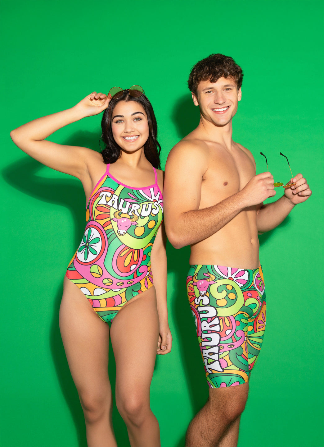  Sporti Groovy Zodiac Taurus Thin Strap One Piece Swimsuit (22-44)