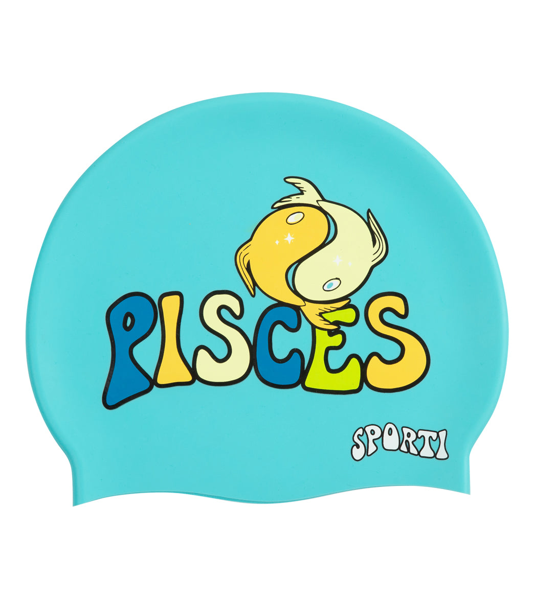  Sporti Groovy Zodiac Pisces Silicone Swim Cap