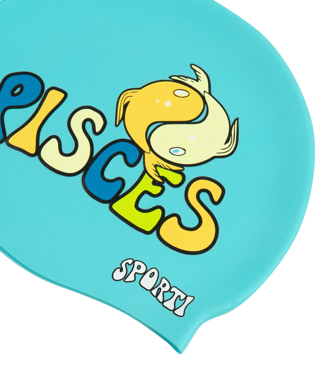  Sporti Groovy Zodiac Pisces Silicone Swim Cap