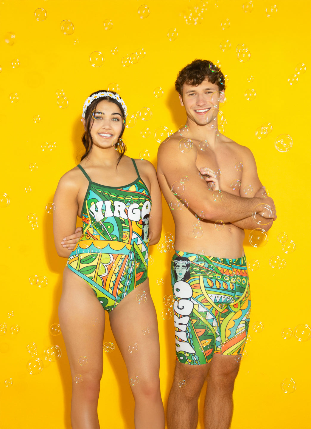  Sporti Groovy Zodiac Virgo Thin Strap One Piece Swimsuit (22-44)