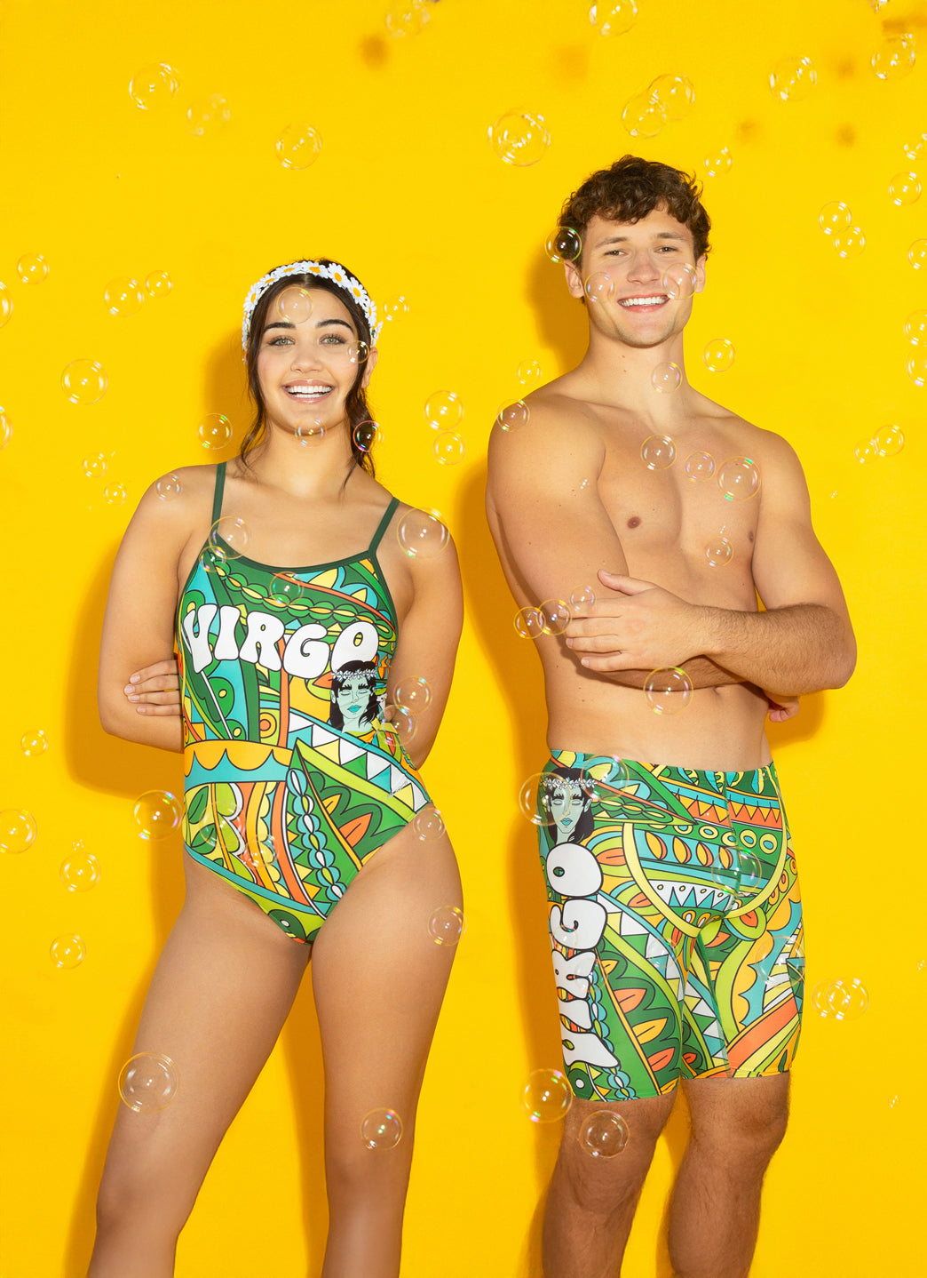  Sporti Groovy Zodiac Virgo Thin Strap One Piece Swimsuit (22-44)