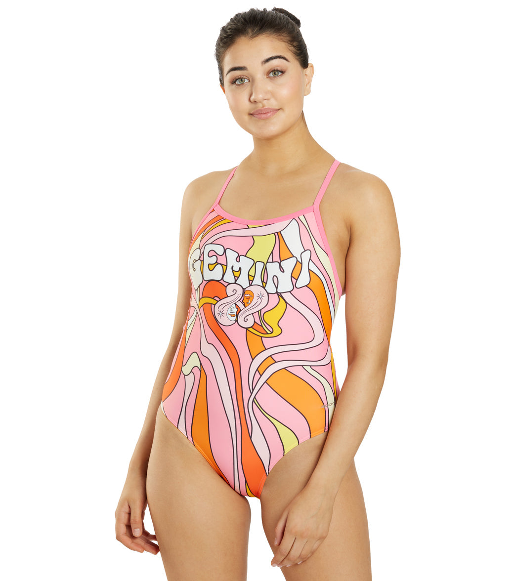 Sporti Groovy Zodiac Gemini Thin Strap One Piece Swimsuit (22-44)