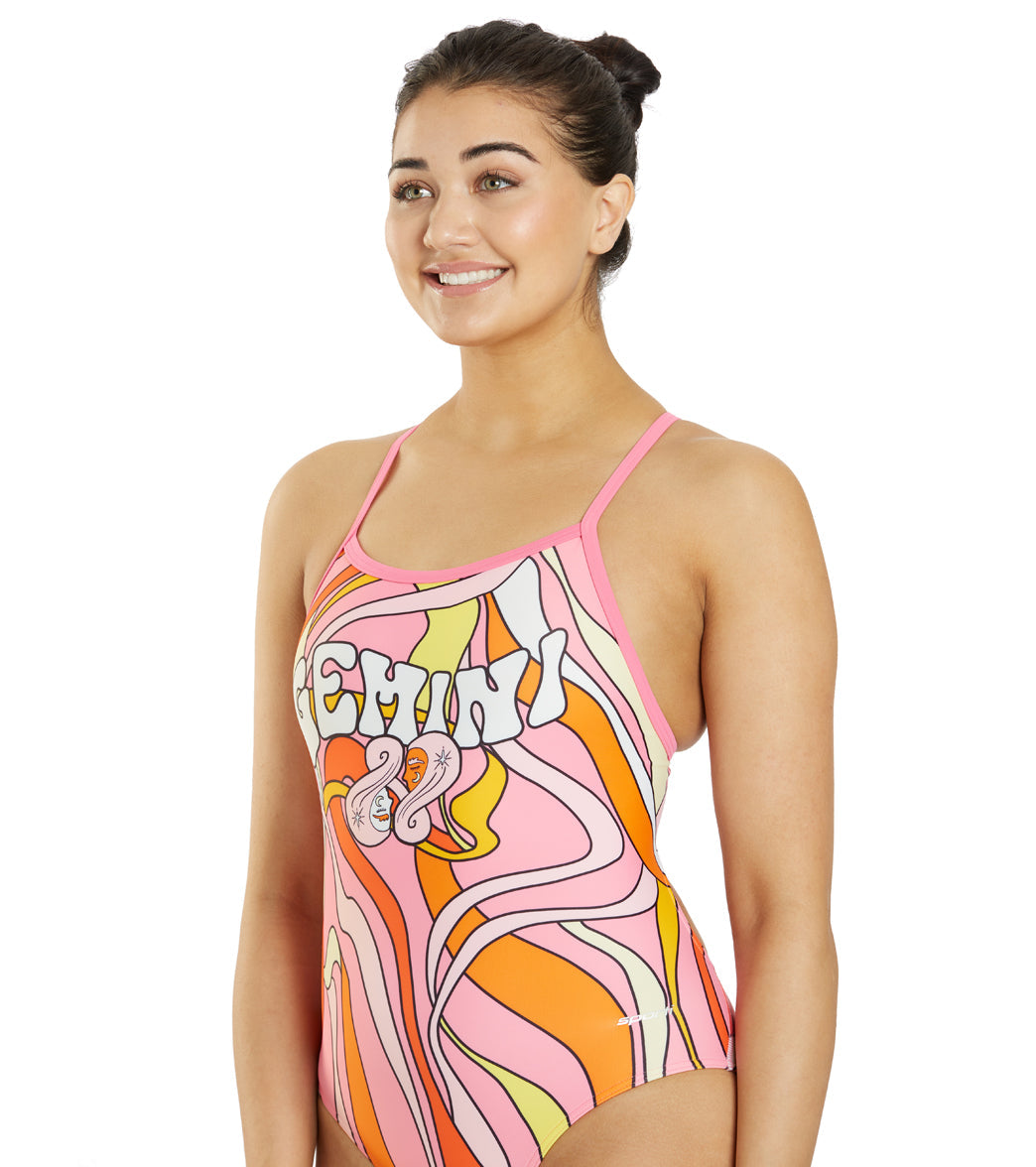  Sporti Groovy Zodiac Gemini Thin Strap One Piece Swimsuit (22-44)