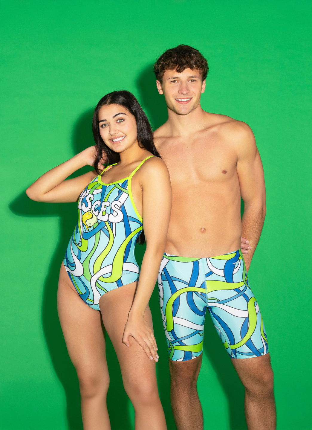  Sporti Groovy Zodiac Pisces Thin Strap One Piece Swimsuit (22-44)