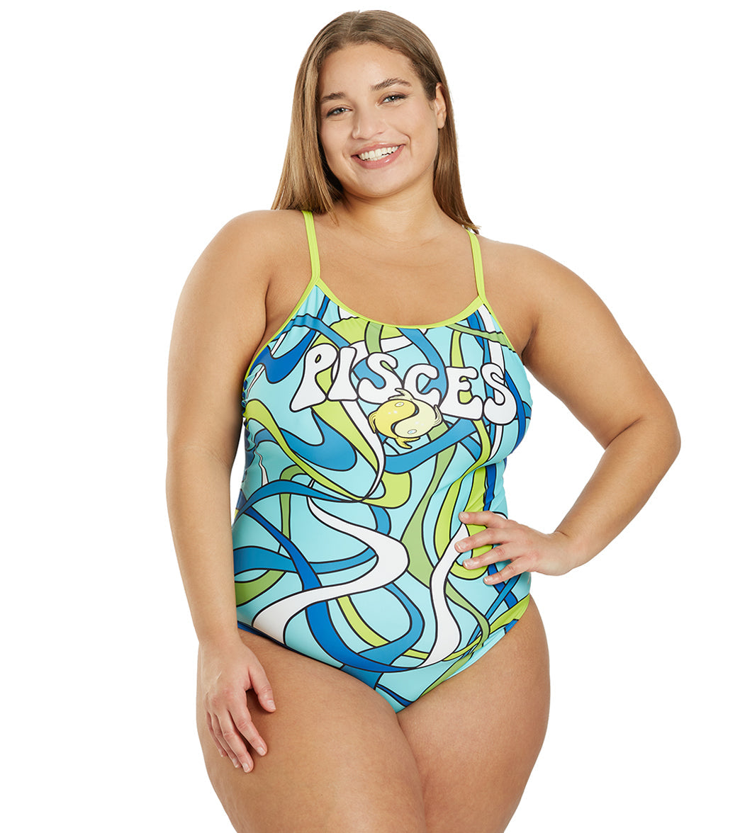  Sporti Groovy Zodiac Pisces Thin Strap One Piece Swimsuit (22-44)
