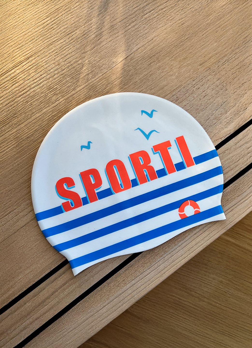  Sporti X Emma Weyant French Stripe Silicone Swim Cap