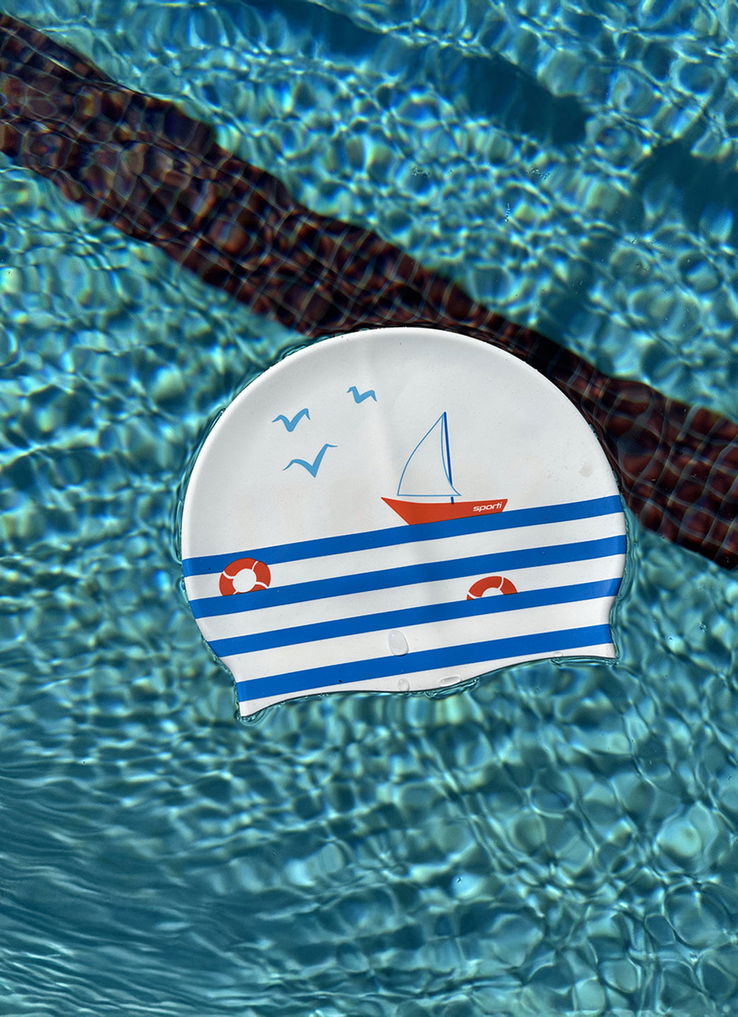  Sporti X Emma Weyant French Stripe Silicone Swim Cap