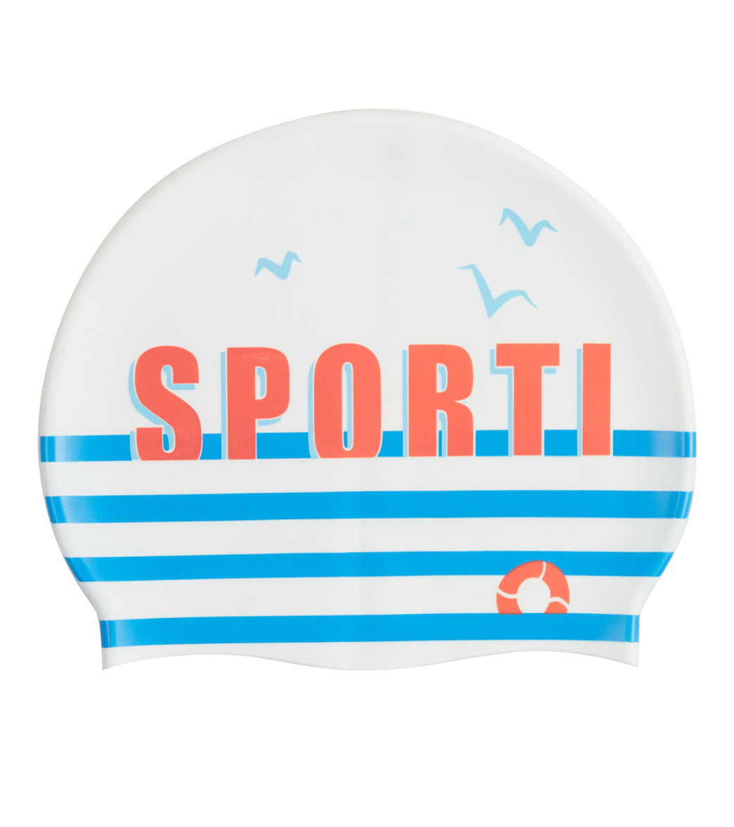  Sporti X Emma Weyant French Stripe Silicone Swim Cap