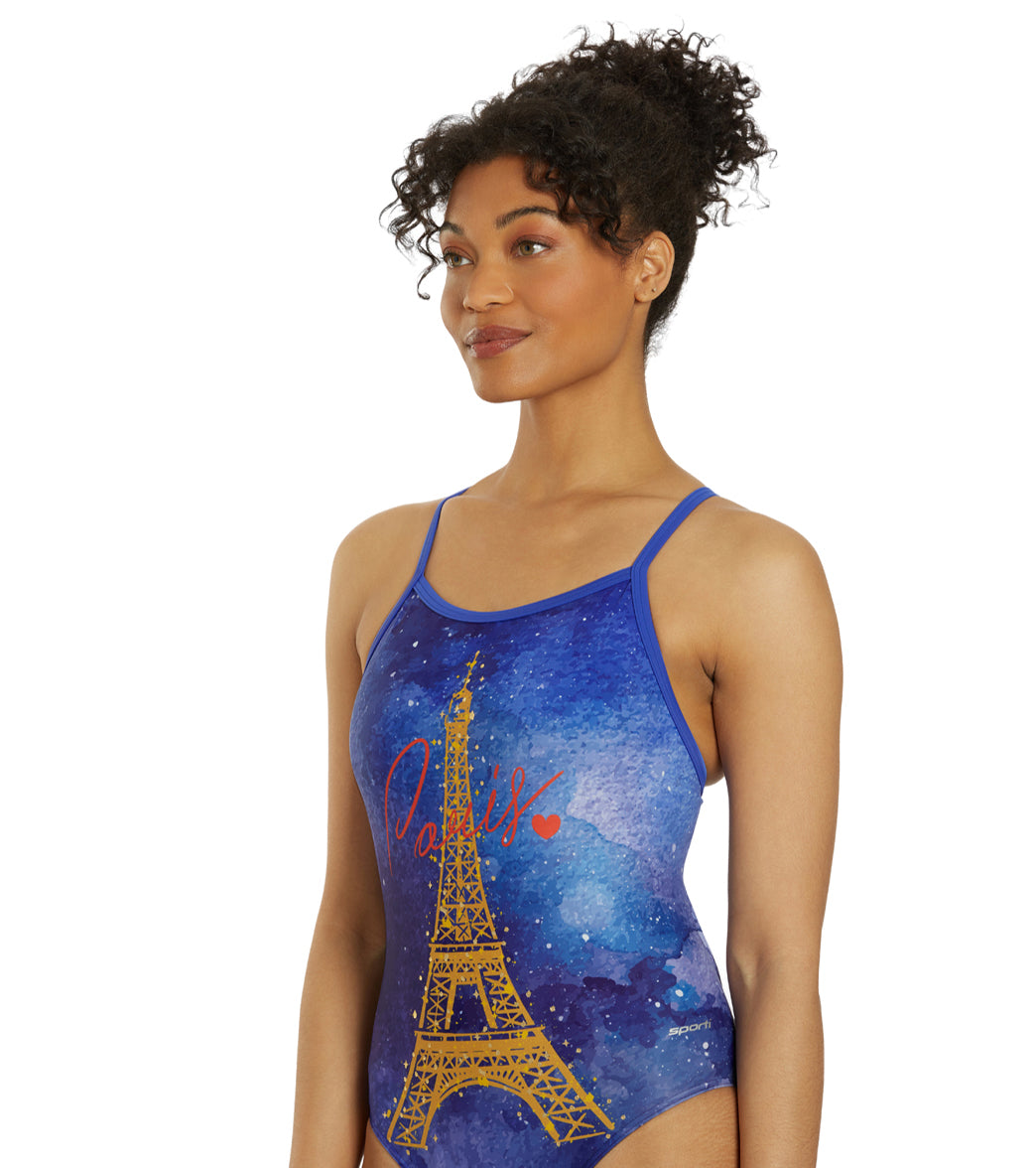  Sporti Paris City Lights Thin Strap One Piece Swimsuit (22-44)