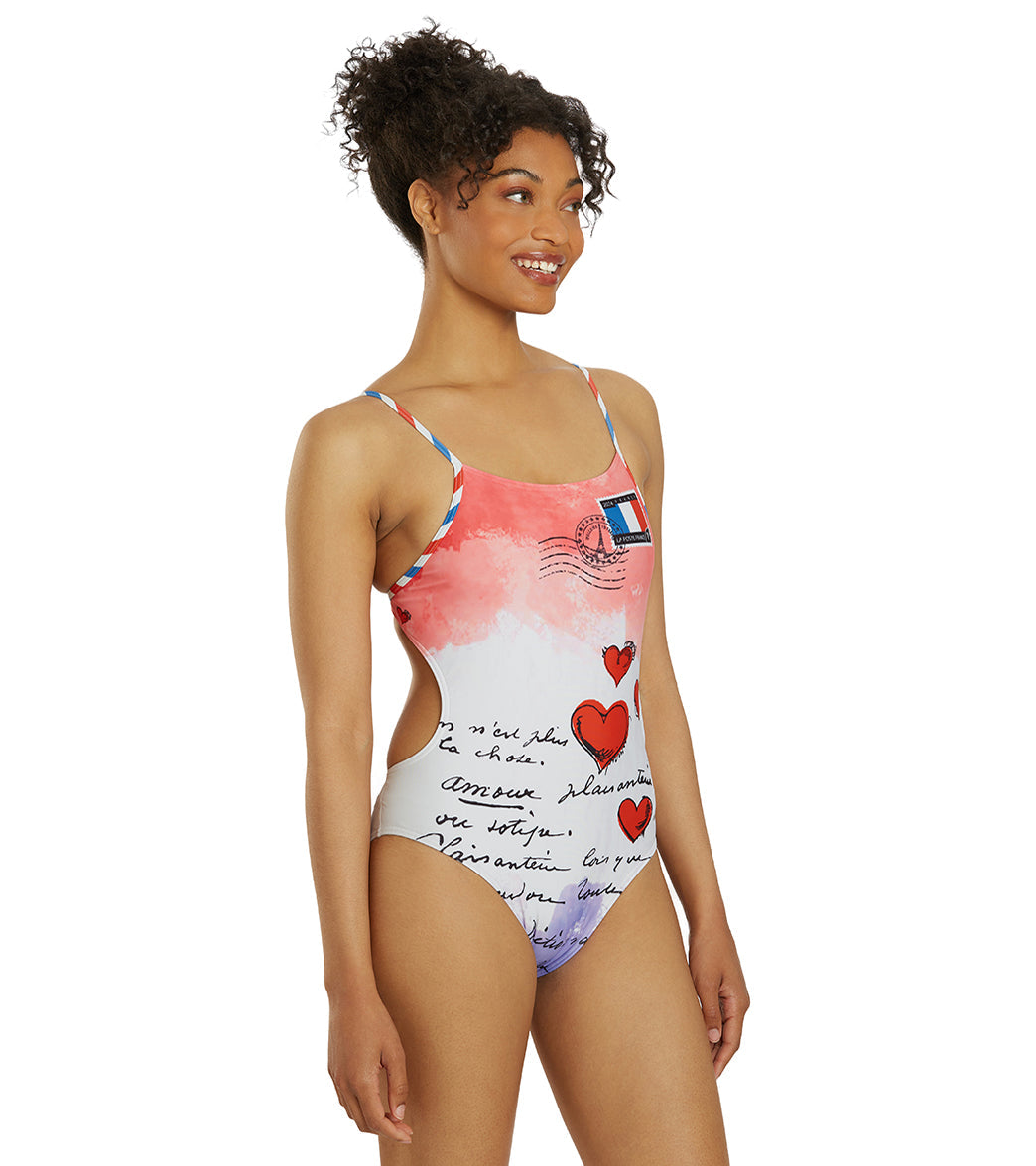  Sporti Paris Love Letters Micro Back One Piece Swimsuit (26-40)