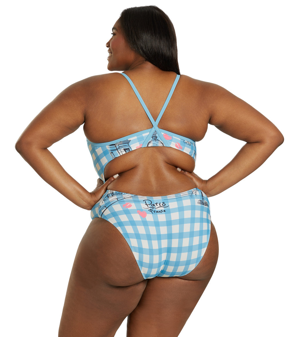  Sporti Paris Bistro Blues Thin Strap One Piece Swimsuit (22-44)