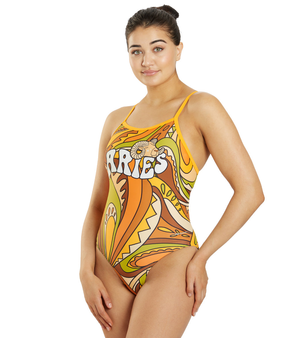  Sporti Groovy Zodiac Aries Thin Strap One Piece Swimsuit (22-44)