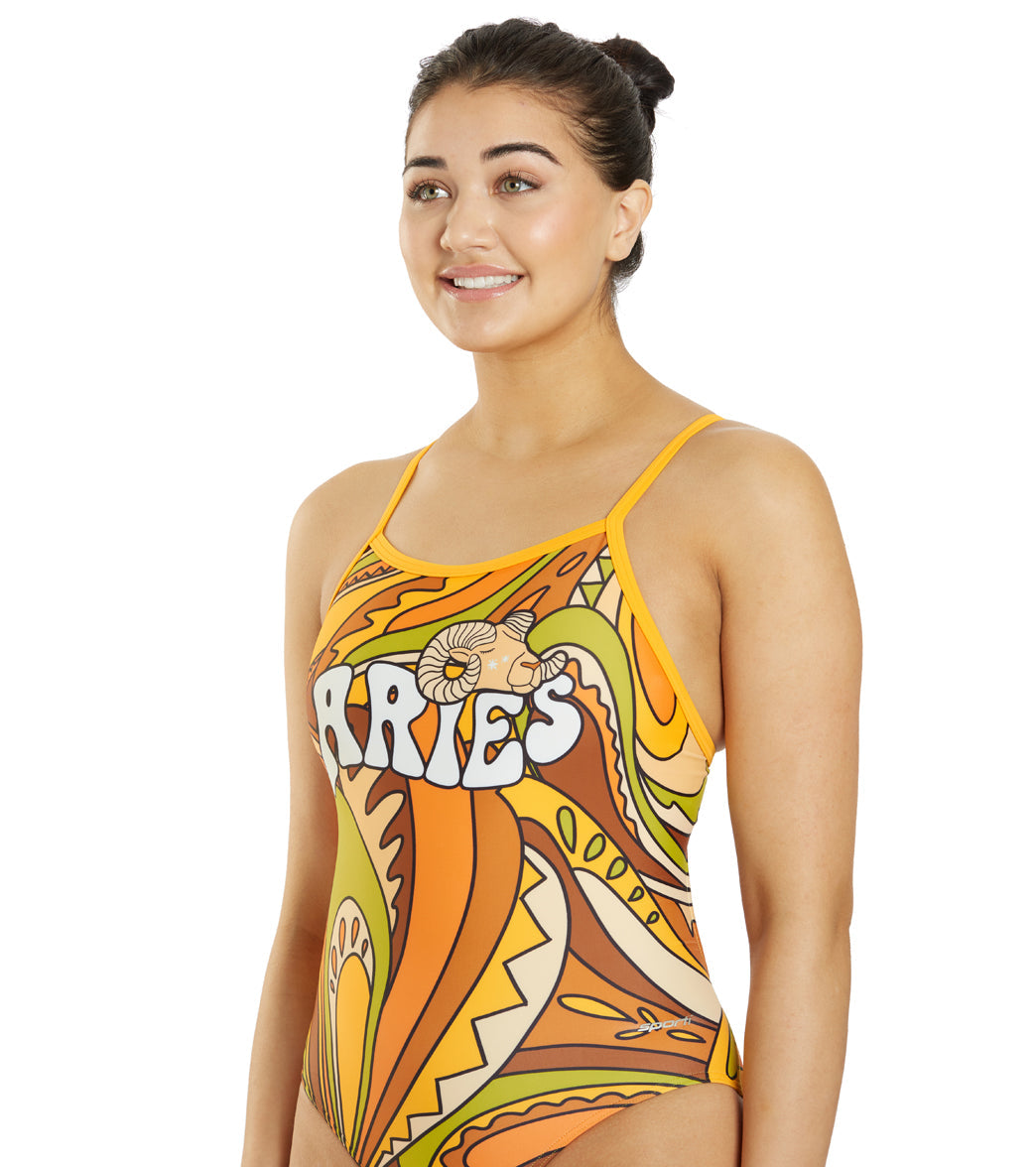  Sporti Groovy Zodiac Aries Thin Strap One Piece Swimsuit (22-44)